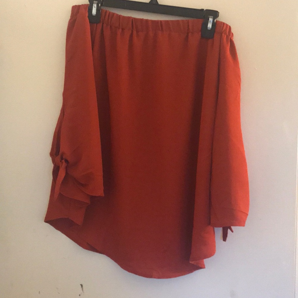 Coral off the shoulder blouse